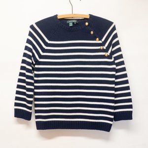 Lauren Ralph Lauren Navy Striped Sweater